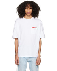 weißes Strick T-Shirt mit einem Rundhalsausschnitt von BLUEMARBLE