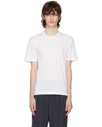 weißes Strick T-Shirt mit einem Rundhalsausschnitt von Brioni