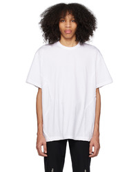 weißes Strick T-Shirt mit einem Rundhalsausschnitt von Comme Des Garcons Homme Plus