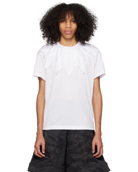 weißes Strick T-Shirt mit einem Rundhalsausschnitt von Comme Des Garcons Homme Plus