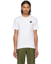 weißes Strick T-Shirt mit einem Rundhalsausschnitt von Comme Des Garcons Play