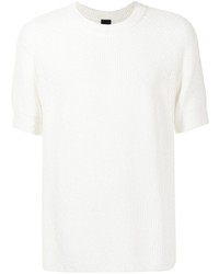 weißes Strick T-Shirt mit einem Rundhalsausschnitt von D'urban