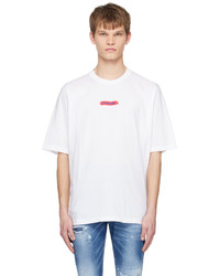 weißes Strick T-Shirt mit einem Rundhalsausschnitt von DSQUARED2