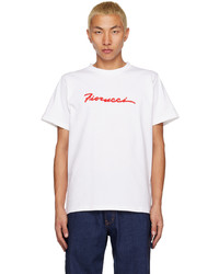 weißes Strick T-Shirt mit einem Rundhalsausschnitt von Fiorucci