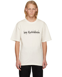 weißes Strick T-Shirt mit einem Rundhalsausschnitt von Han Kjobenhavn