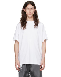 weißes Strick T-Shirt mit einem Rundhalsausschnitt von Heliot Emil