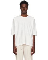 weißes Strick T-Shirt mit einem Rundhalsausschnitt von Homme Plissé Issey Miyake