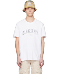 weißes Strick T-Shirt mit einem Rundhalsausschnitt von Isabel Marant