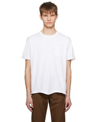 weißes Strick T-Shirt mit einem Rundhalsausschnitt von JUNTAE KIM