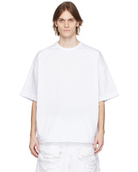 weißes Strick T-Shirt mit einem Rundhalsausschnitt von Juun.J