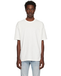 weißes Strick T-Shirt mit einem Rundhalsausschnitt von Ksubi