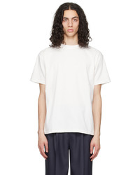 weißes Strick T-Shirt mit einem Rundhalsausschnitt von Kuro