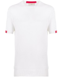 weißes Strick T-Shirt mit einem Rundhalsausschnitt von Maison Flaneur