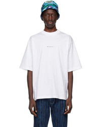 weißes Strick T-Shirt mit einem Rundhalsausschnitt von Marni