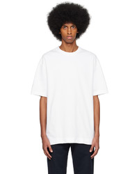 weißes Strick T-Shirt mit einem Rundhalsausschnitt von Massimo Alba