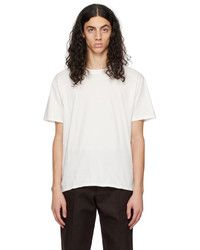 weißes Strick T-Shirt mit einem Rundhalsausschnitt von Meta Campania Collective