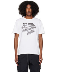 weißes Strick T-Shirt mit einem Rundhalsausschnitt von Nike