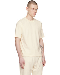 weißes Strick T-Shirt mit einem Rundhalsausschnitt von Drake's