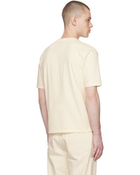 weißes Strick T-Shirt mit einem Rundhalsausschnitt von Drake's