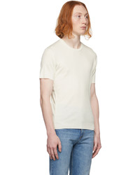weißes Strick T-Shirt mit einem Rundhalsausschnitt von Tom Ford