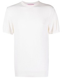 weißes Strick T-Shirt mit einem Rundhalsausschnitt von Orlebar Brown