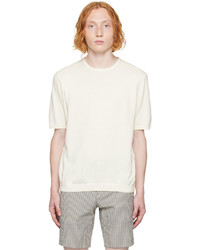 weißes Strick T-Shirt mit einem Rundhalsausschnitt von rag & bone
