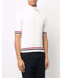 weißes Strick T-Shirt mit einem Rundhalsausschnitt von Thom Browne