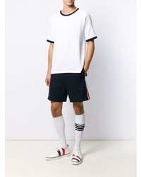 weißes Strick T-Shirt mit einem Rundhalsausschnitt von Thom Browne