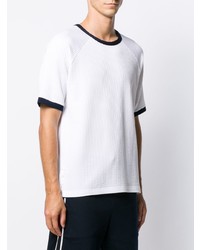 weißes Strick T-Shirt mit einem Rundhalsausschnitt von Thom Browne