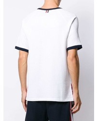 weißes Strick T-Shirt mit einem Rundhalsausschnitt von Thom Browne