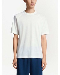 weißes Strick T-Shirt mit einem Rundhalsausschnitt von Zegna