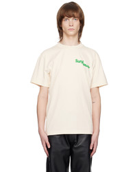 weißes Strick T-Shirt mit einem Rundhalsausschnitt von Sunflower