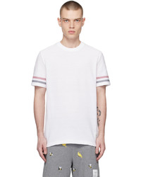weißes Strick T-Shirt mit einem Rundhalsausschnitt von Thom Browne