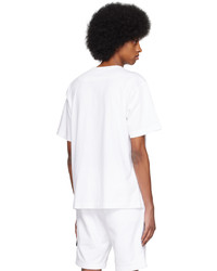 weißes Strick T-Shirt mit einem Rundhalsausschnitt von Stone Island
