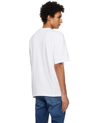 weißes Strick T-Shirt mit einem Rundhalsausschnitt von Hugo