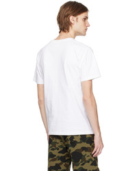 weißes Strick T-Shirt mit einem Rundhalsausschnitt von BAPE