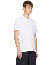 weißes Strick T-Shirt mit einem Rundhalsausschnitt von Jil Sander