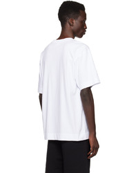 weißes Strick T-Shirt mit einem Rundhalsausschnitt von Dries Van Noten