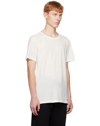 weißes Strick T-Shirt mit einem Rundhalsausschnitt von Jil Sander