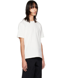 weißes Strick T-Shirt mit einem Rundhalsausschnitt von Bottega Veneta