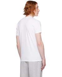 weißes Strick T-Shirt mit einem Rundhalsausschnitt von Lacoste