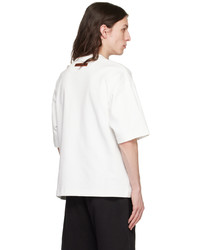 weißes Strick T-Shirt mit einem Rundhalsausschnitt von Zegna