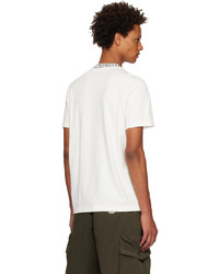 weißes Strick T-Shirt mit einem Rundhalsausschnitt von Moncler