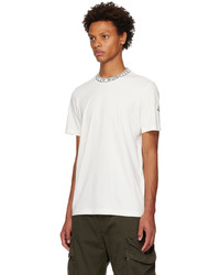 weißes Strick T-Shirt mit einem Rundhalsausschnitt von Moncler
