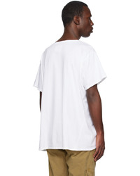 weißes Strick T-Shirt mit einem Rundhalsausschnitt von Greg Lauren