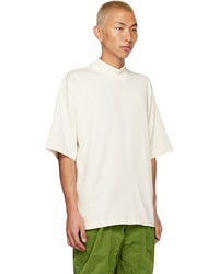 weißes Strick T-Shirt mit einem Rundhalsausschnitt von Bottega Veneta