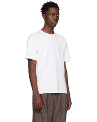 weißes Strick T-Shirt mit einem Rundhalsausschnitt von Auralee