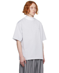 weißes Strick T-Shirt mit einem Rundhalsausschnitt von Fumito Ganryu
