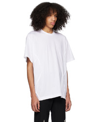 weißes Strick T-Shirt mit einem Rundhalsausschnitt von Comme Des Garcons Homme Plus