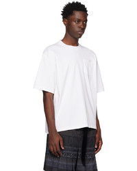 weißes Strick T-Shirt mit einem Rundhalsausschnitt von Sacai